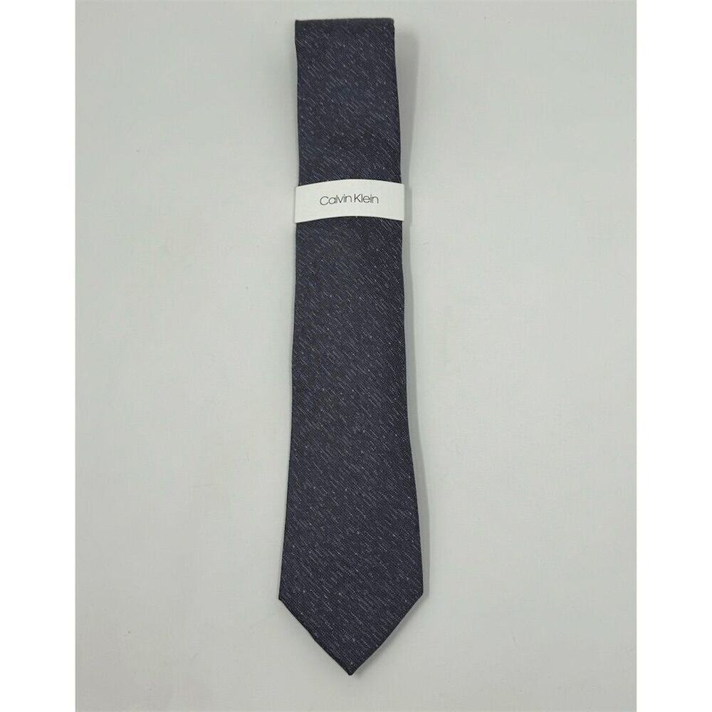 Calvin Klein Men's Wool Blend Textured Tie - Charcoal Gray Classic Width